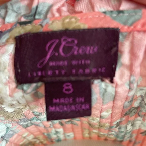J Crew w/ Liberty Fabric Cotton Popover Blouse, Size 8 - Picture 7 of 8